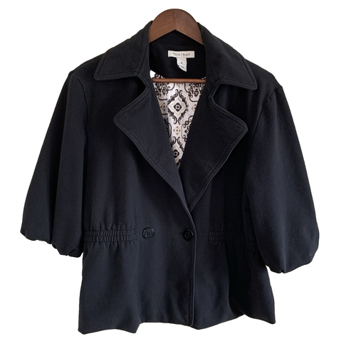 White House Black Market Balloon Sleeve Black Blazer Jacket Women’s Sz XL - 第 1/14 張圖片
