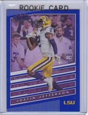 JUSTIN JEFFERSON ROOKIE CARD 2020 Absolute Foil RARE SPECTRUM BLUE VERSION $$ RC