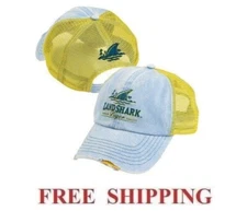 Landshark Lager Distressed Embroidered Beer Cap Baseball Promo Hat Mesh Back