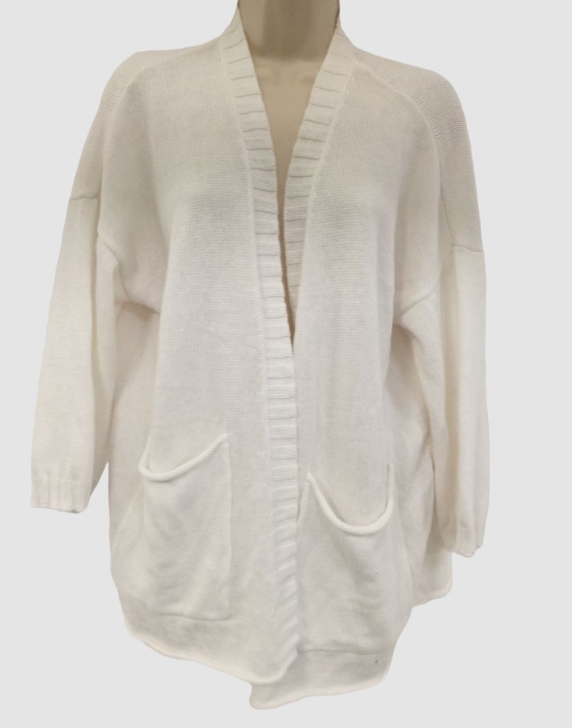 $228 Eileen Fisher Women's White Long Sleeve Open Front