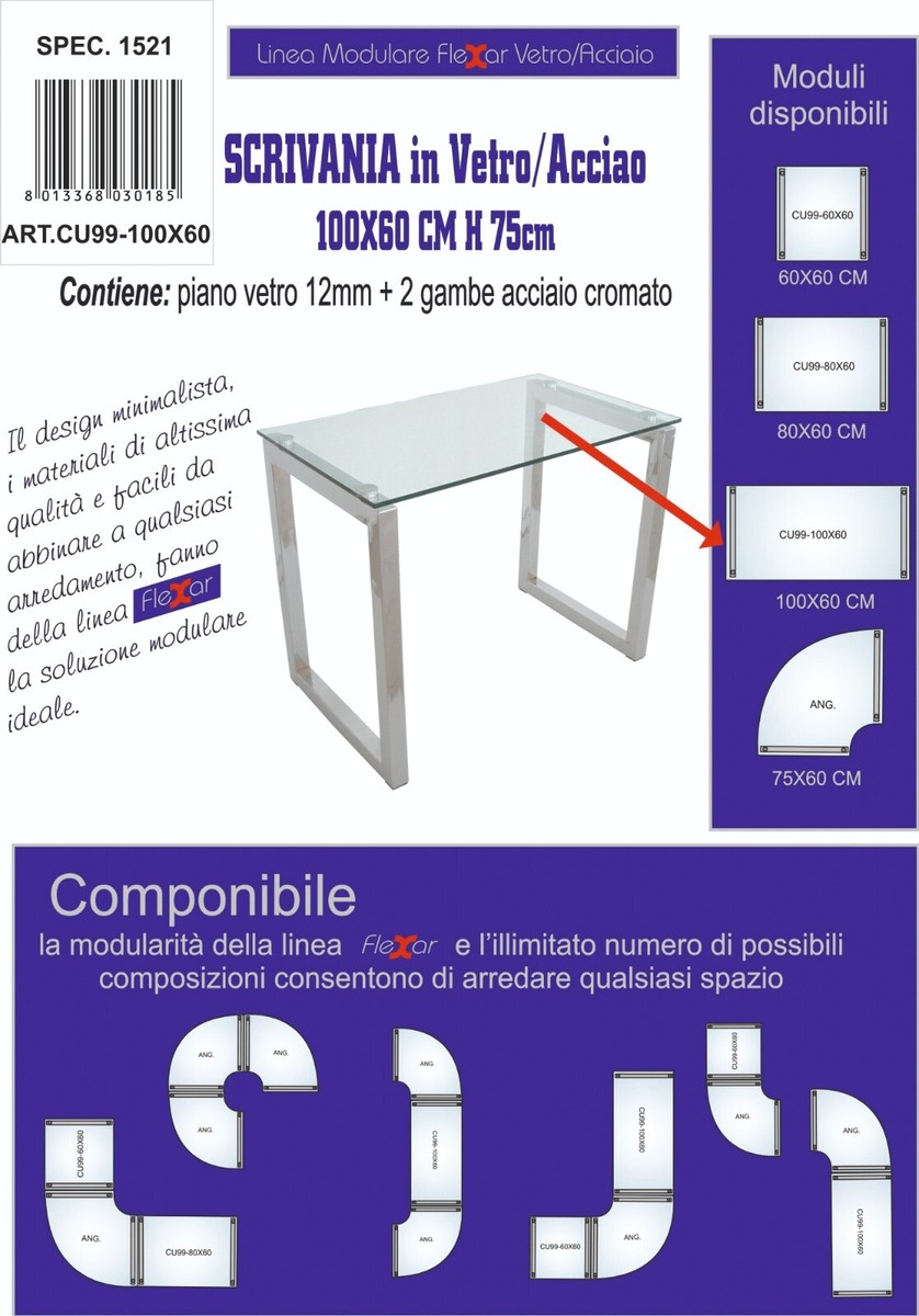 Scrivania In Vetro » Acquista Scrivanie In Vetro Online Su - Foto 4