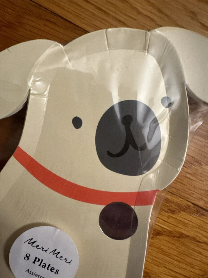 ¡Platos de postre para perros Meri Meri! Lindo pug decorativo de 8 unidades nuevo en paquete sellado Foto 4 de 4