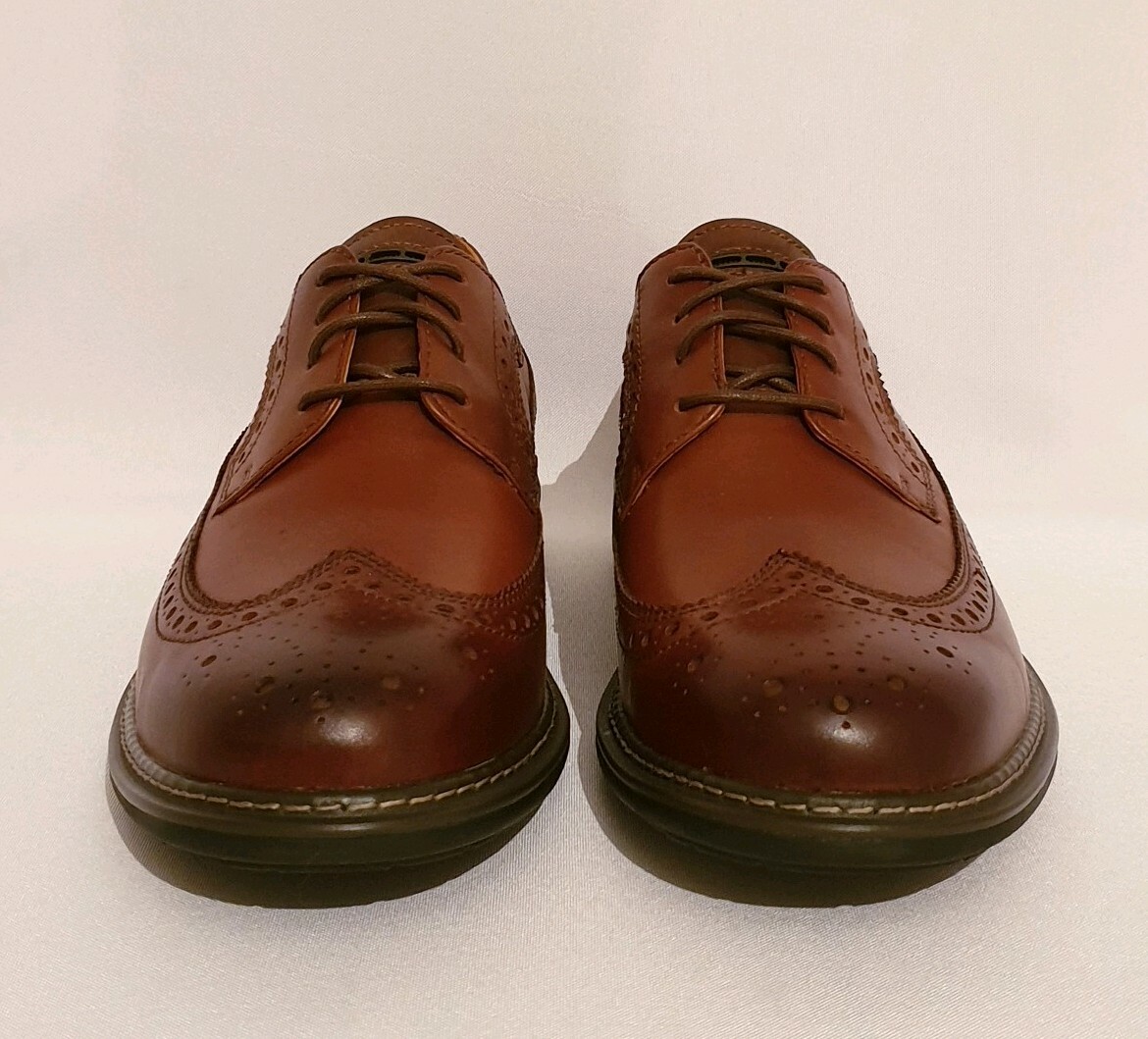WIDE FIT BROWN LEATHER BROGUES SHOES 