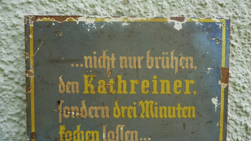 Kathreiners Malzkaffee Plakat 47x34cm auf MDF-Platte sehr alt + selten - Bild 2 von 4