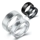 Stainless Steel Couple Rings His Queen And Her King Engaraving Rings Band Gift