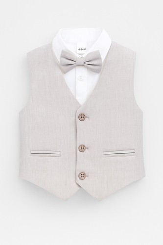 Sirri Baby & Boys Cotton Linen Waistcoat Shorts Suit 4 Piece Set Newborn - Age 8 - 第 29/50 張圖片