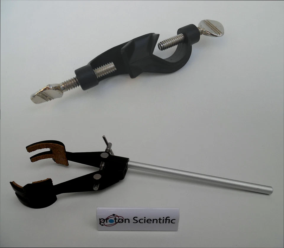 EISCO Retort Clamp 4 Prong Cork Linded Jaws + Bosshead Screw Clamp For Retort Stand