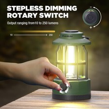 Portable LED Camping Lantern Lamp USB C Rechargeable Flashlight Stepless Dimming
