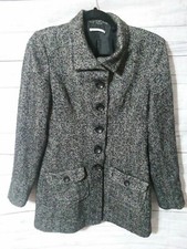 Extyn Italia Wool 5 Button 2 Pocket Black White Coat Size Meduim