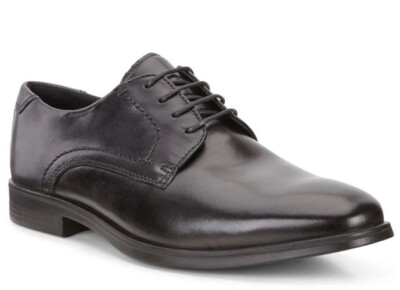 Ecco Melbourne Leather Men's Lace Up Leather Shoes, Black Magnet, 621634 50839