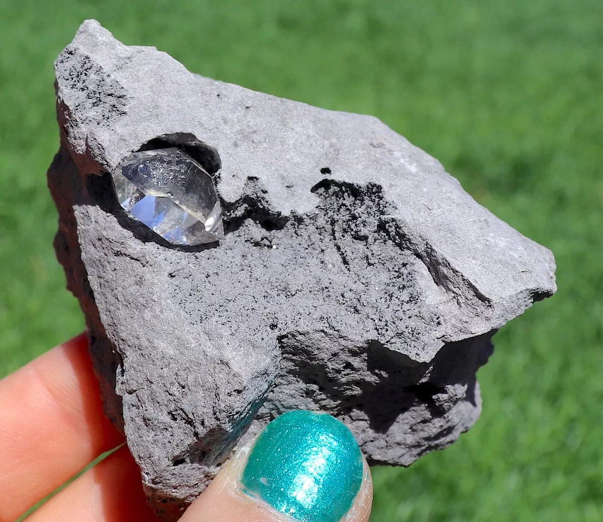 Quartz var. Herkimer Diamond On Matrix From Ace Of Diamonds Mine