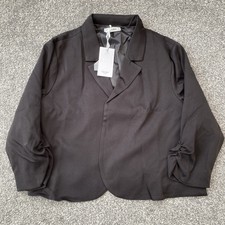 Womens Grace Karin Black Casual 3/4 Sleeve Open Front Blazer Jacket - Size Xxl