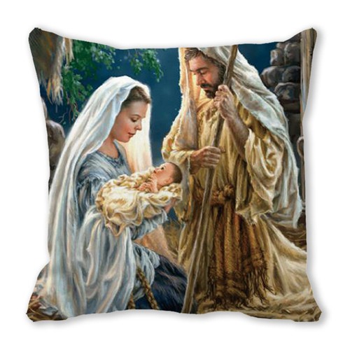 Christmas Nativity Scene Oh Holy Night Pillows Case Jesus Baby Cushion Covers - Picture 5 of 42