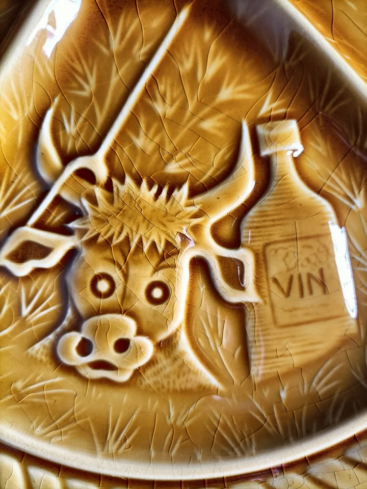 Lot de 6 Assiettes à Fondue Vintage Sarreguemines - Vaisselle Rétro en Faïence - Photo 4/4