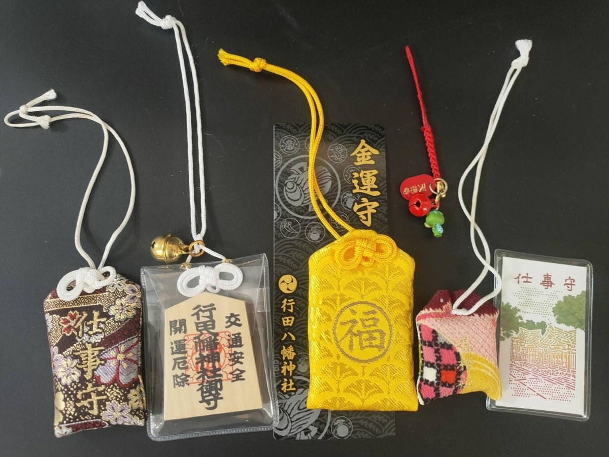 アクセサリー OMI Lot of 6 Japanese Omamori Amulets For Wellness/Happiness