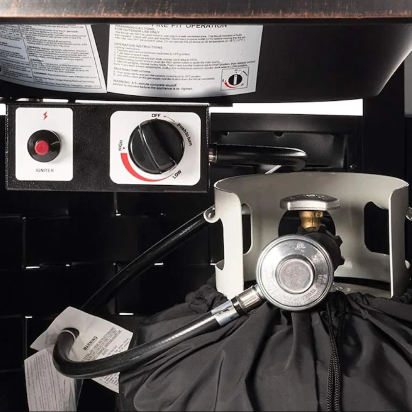 Mesa de fogata de gas propano tejido único exterior patio cubierta hoguera patio calentador Foto 3 de 3