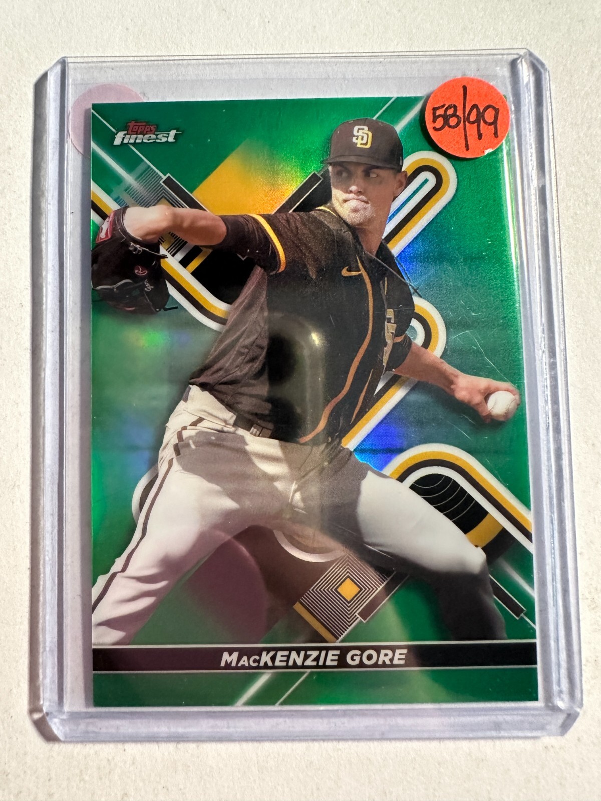 K126,102 - 2022 Finest Green Refractors #22 MacKenzie Gore #/99