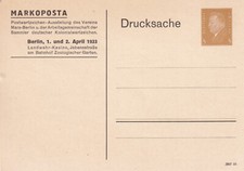 DR Privatpostkarte PP 106 C 15 - Markoposta Berlin 1933