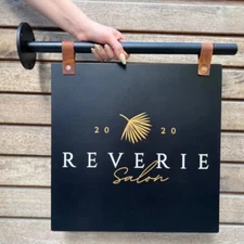 Custom Two-Sided Round Blade Sign, Wall Mounted Hanging Business Logo Storefront