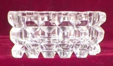 Block Waffle Master Salt Cellar Dip Clear Glass Antique EAPG Rectangle #2 AsIs