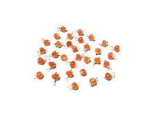 50 Pcs Orange Chalcedony Rondelle 4-4.5mm Beads, Silver Wire Wrapped Link