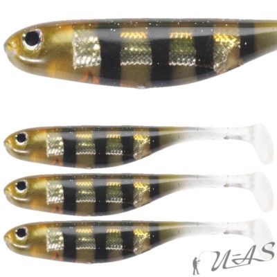 Berkley 3 Stück Gotam Shad 4.5'' 11CM Native Brown Top Soft Bait Gummifisch Sha