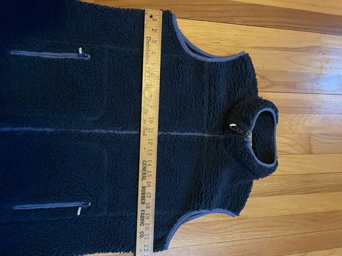 Orvis Women Hi Pile Sherpa Fleece Vest Zip Navy Blue XL - 第 4/5 張圖片