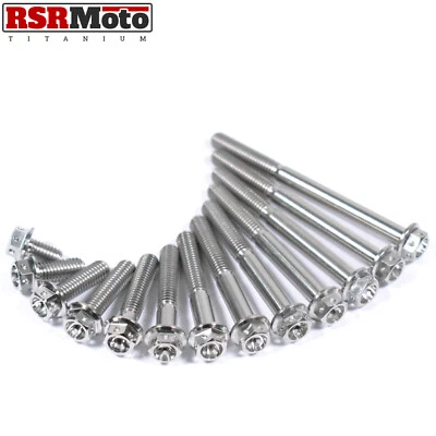 RSR MOTO M6 Titanium Ti Drilled Hex Flange Bolts 10 - 70mm x 1.0 mm Race Motorcycle