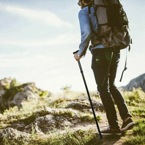 Adjustable Walking Cane Aluminum Walking Stick Folding Collapsible Travel Hiking - Picture 2 of 20