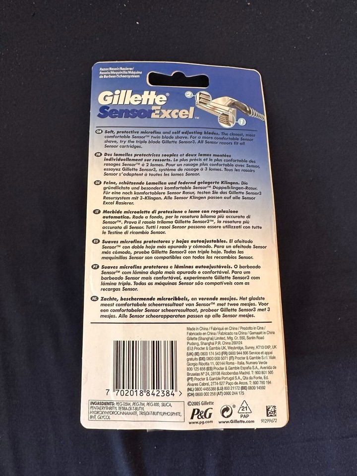 Gilette sensor 3 excel razor 2 cartridge blade refills 7702018842384
