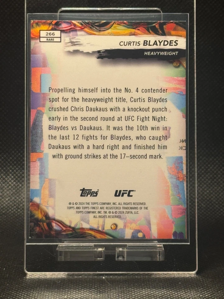 2024 Topps Finest UFC - Curtis Blaydes Hevyweight #266 Rare Aqua Glitter - Image 2 of 2