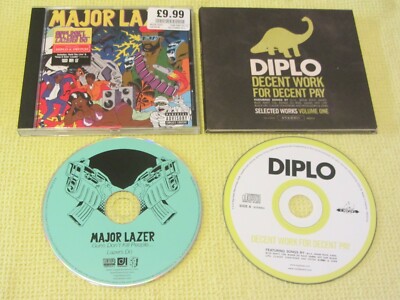 Major Lazer Guns Dont Kill People & Diplo Decent Work For Decent Pay 2 CD Albums