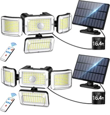 Solar Outdoor Lights Motion Sensor 3500LM 288 LED Solar Security Lights with Rem