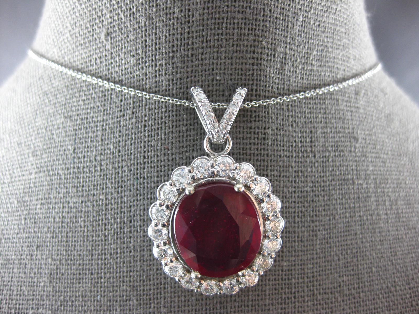EXTRA LARGE 13.79CT DIAMOND & AAA RUBY 14KT WHITE… - image 3