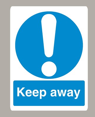 KEEP AWAY AUFKLEBER SCHILD GRÖSSE WÄHLBAR STANDARD/GLASAUFKLEBER