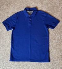 Marks and Spencer Mens Short Sleeves Regular Fit Polo Shirt Blue Size S