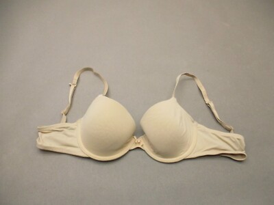 34B AUDEN The Everyday Womens Beige Lined Underwire Back Closure Demi Bra 4L
