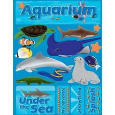 Crafts 3D Stickers CS Aquarium Under Sea Shark Fish Sting Ray Dolphin Turtle (D)