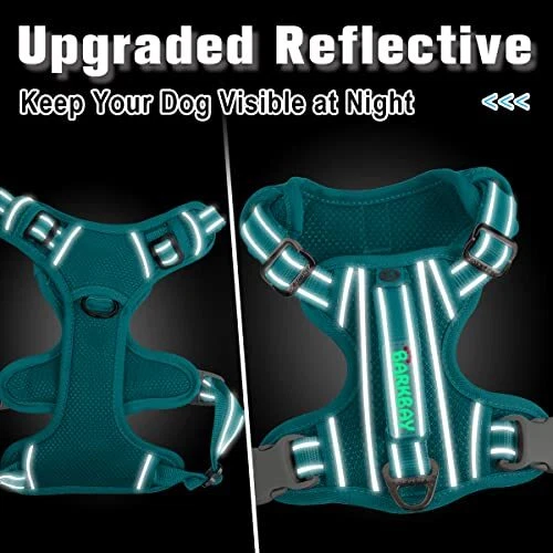 Dog Harness No Pull with ID Tag Pocket - Heavy Large(Chest:27-32") Ocean Blue Dog Harness No Pull with ID Tag Pocket - Heavy Large(Chest:27-32") Ocean Blue