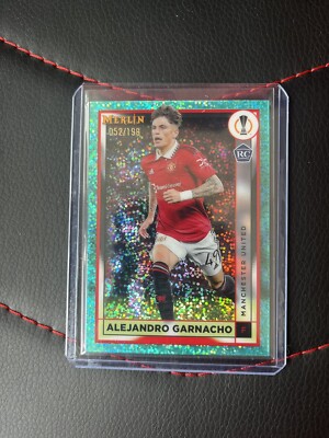 Alejandro Garnacho 2022-23 Topps Merlin Chrome Aqua Speckle Refractor /199