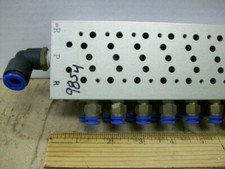 SMC 8 STATION SOLENOID VALVE MANIFOLD 5 PORT 