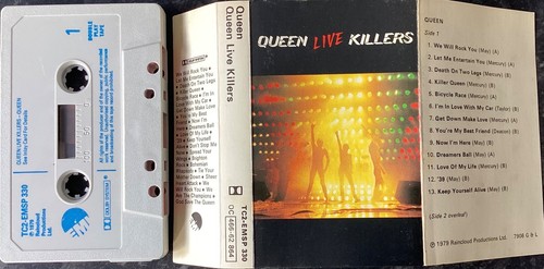 QUEEN~Live Killers~Vintage Music Cassette Tape EMI 1979 Freddie Mercury - Picture 2 of 3