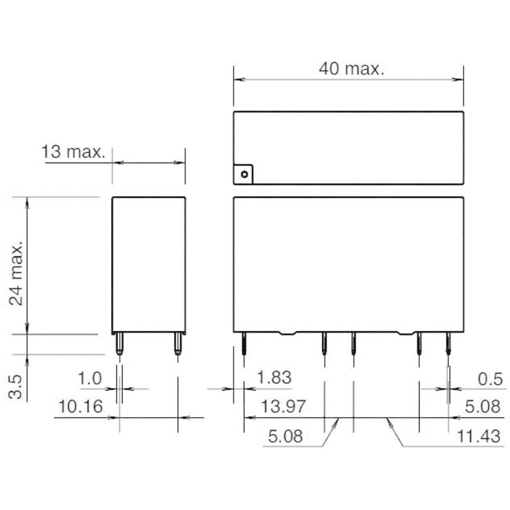 Relais PCB 24V Idec RF1V à contacts liés 2 NO 2 NF 6A - 2