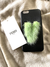 Autentica cover Fendi da collezione V visone iPhone 6 originale prezzo consigliato £ 320 nuova con etichette senza scatola