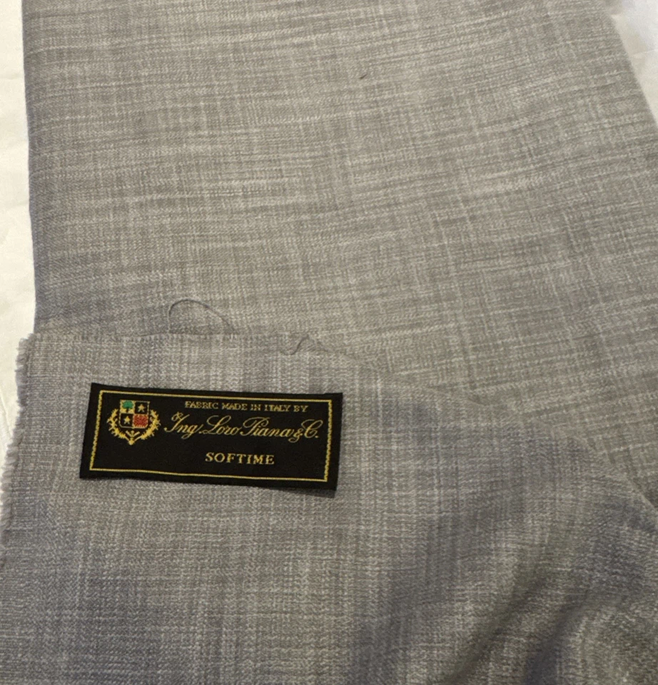 LORO PIANA Suiting Fabric Cloth Slate/Grey SOFTIME Cotton/Silk Blend 2 Meters - Image 2 of 4