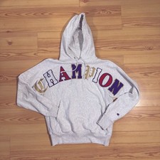Champion Reverse Weave Pullover Hoodie Sweatshirt Gray Mens Size Small