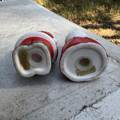 Enesco Chris Davenport Vintage 1987 Ceramic Santa Mrs Claus Salt Pepper Shakers - Picture 4 of 7
