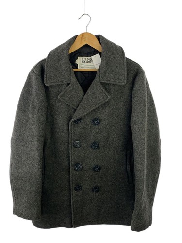 Schott U.S. 740N Pea Coat Wool Gray Size 40 Double Breasted Made in USA