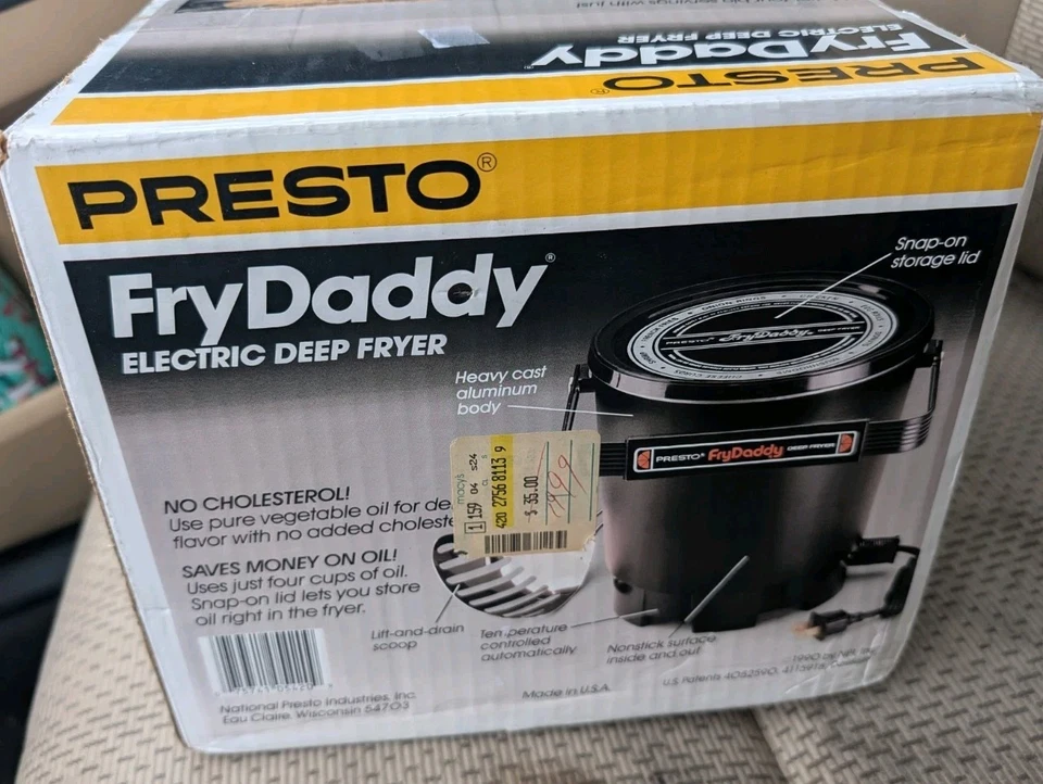 Freidora eléctrica Presto Fry Daddy 1988 de colección 05420 nueva caja abierta sin usar Foto 2 de 3