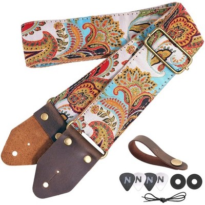 Gitarrengurt, , Baumwolle, verstellbar, Jacquard, für Akustik, Bass, E-Gitarre